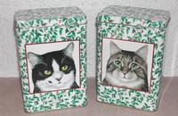 Weihnacht 1 Blechdose mit 2 Katzen